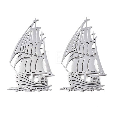 201 Stainless Steel Boat Lapel Pin JEWB-N007-123P-1