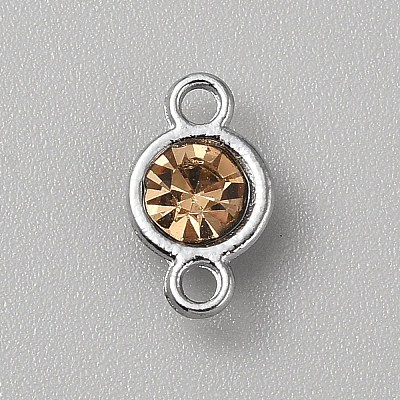 Faceted Glass Flat Round Connector Charms FIND-WH20042-56G-1