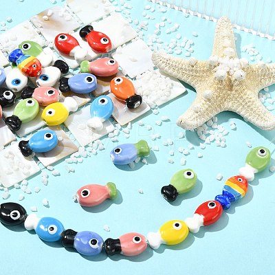 Marine Animal Handmade Porcelain Beads PORC-CJZ0001-01B-1