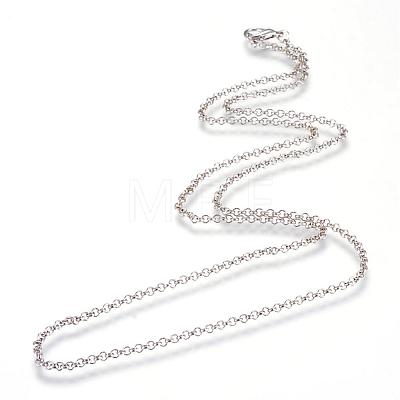 Iron Rolo Chains Necklace Making MAK-R017-75cm-P-1