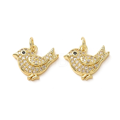 Brass Micro Pave Black Cubic Zirconia Charms CU-E003-18G-22-1