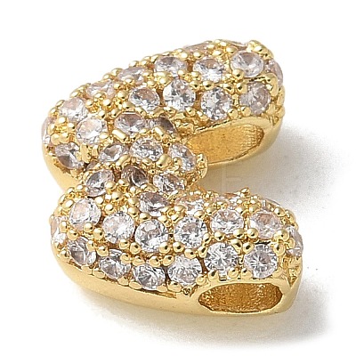 Brass Micro Pave Cubic Zirconia Beads KK-P290-61G-W-1