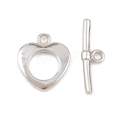Heart Brass Toggle Clasps KK-G548-43P-05-1