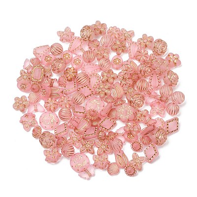 Frosted Transparent Acrylic Beads OACR-Z041-04-1