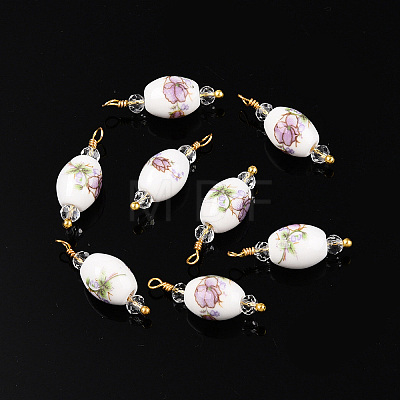 Handmade Porcelain Pendants KK-P242-19G-02-1-1