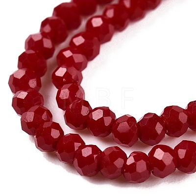 Opaque Solid Color Glass Beads Strands EGLA-T021-02G-1