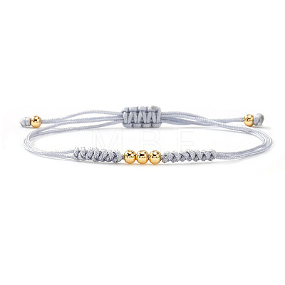 Stylish Unisex Round Brass Bead Braided Bracelets OJ1564-5-1