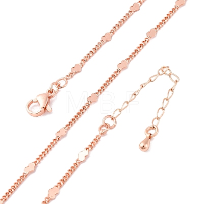 Brass Curb Chains Necklaces for Women NJEW-D302-07RG-1