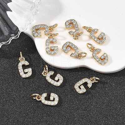 SHEGRACE Brass Micro Pave Clear Cubic Zirconia Pendants XGRQ29758-394G-G-1