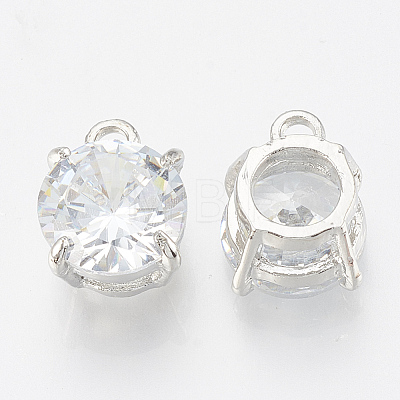 Alloy Cubic Zirconia Charms X-ZIRC-Q017-018P-1