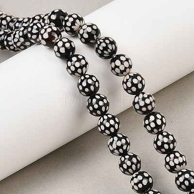 Tibetan Style dZi Beads Strands G-G328-A02-8mm-1