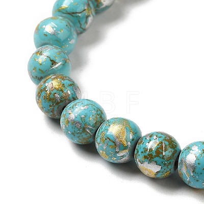 Synthetic Turquoise Dyed Camouflage Beads Strands X-G-E594-24O-A-1