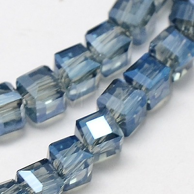 Electroplate Glass Bead Strands EGLA-J028-4x4mm-F27-1