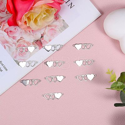 10Pcs Stainless Steel Connector Charms STAS-SZ0003-17B-1