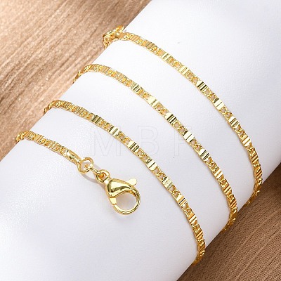 Brass Oval Link Chain Necklaces for Women NJEW-D302-10G-1