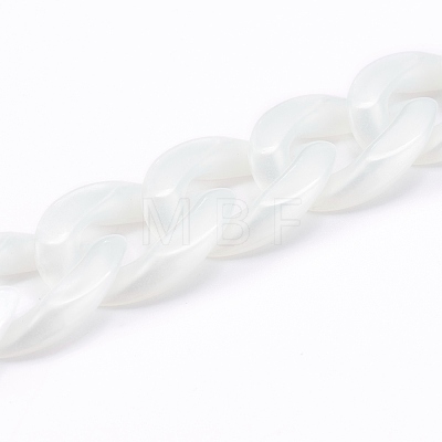 Handmade Opaque Acrylic Curb Chains X-AJEW-JB00925-05-1