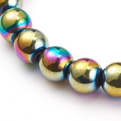 Non-magnetic Synthetic Hematite Beads Stretch Bracelets BJEW-JB05926-1