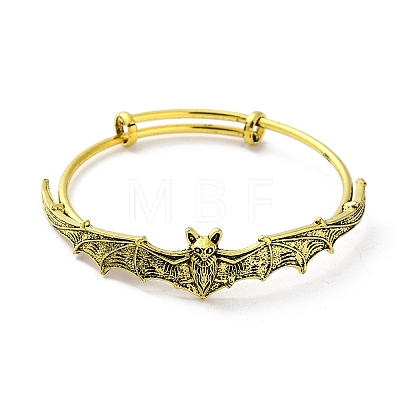 Gothic Bat Alloy Expandable Bangles BJEW-B081-01AG-1