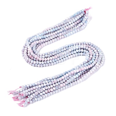 Anti-Tarnish Electroplate Glass Beads Strands EGLA-ZX010-4mm-07-1