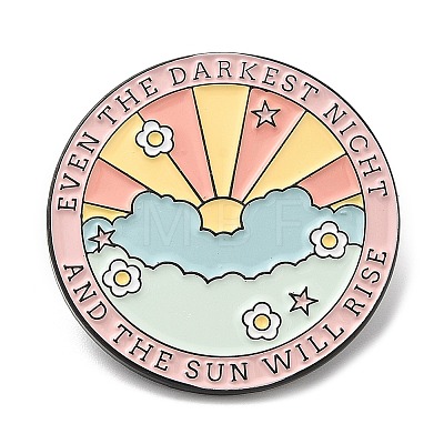 Word Even The Darkest Night And The Sun Will Rise Enamel Pin JEWB-H010-02EB-04-1