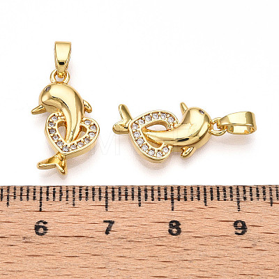 Brass Micro Pave Cubic Zirconia Pendants KK-N257-11G-1