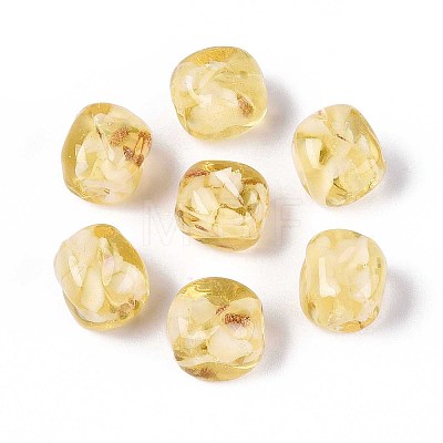 Handmade Gold Sand Lampwork Beads LAMP-T021-32E-1