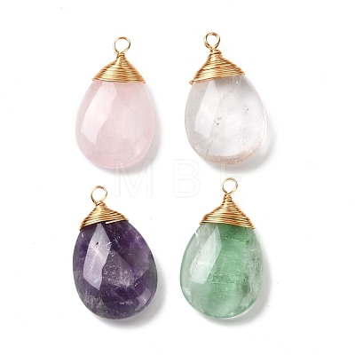 Natural Mixed Stone Pendants PALLOY-JF01005-1