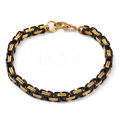 304 Stainless Steel Byzantine Chain Bracelets BJEW-B078-62G-1