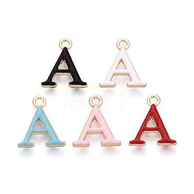 Rack Plating Alloy Enamel Pendants ENAM-T024-53A-G-1