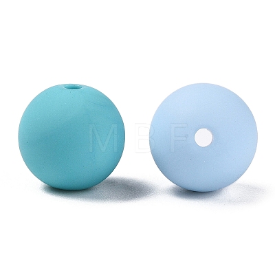 Rubberized Style Imitated Silicone Acrylic Beads MACR-T048-01A-12-1