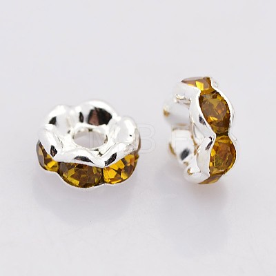 Brass Rhinestone Spacer Beads RB-A014-L6mm-17S-NF-1