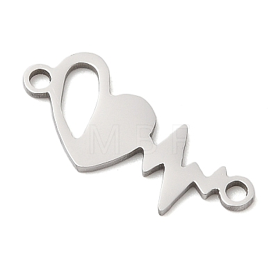 201 Stainless Steel Heart Connector Charms STAS-Q341-05P-1