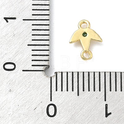 Brass Pave Cubic Zirconia Fish Connector Charms KK-G548-17G-1