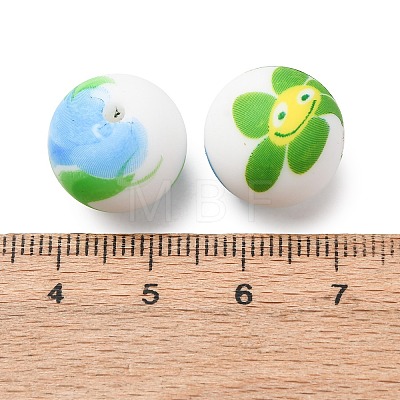 Food Grade Eco-Friendly Printed Silicone Beads SIL-A013-01A-27-1