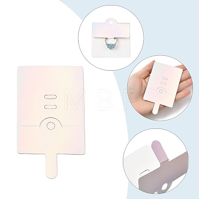 50Pcs Rectangle Foldable Paper Jewelry Display Cards for Rings CDIS-FS0001-31D-1