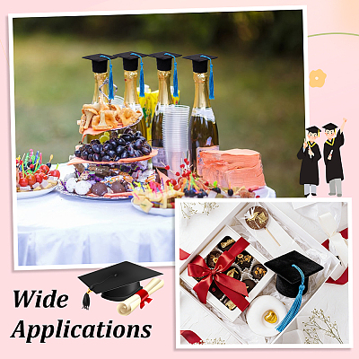 EVA Doctoral Cap Cake Toppers DIY-WH0816-571A-1