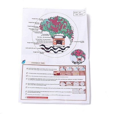 DIY Car & Flower Pattern Embroidery Starter Kit DIY-C038-10-1