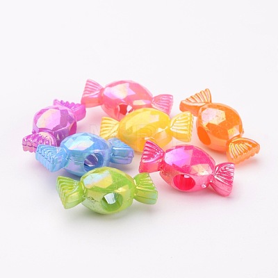 Plating Acrylic Beads X-PPDL021Y-1