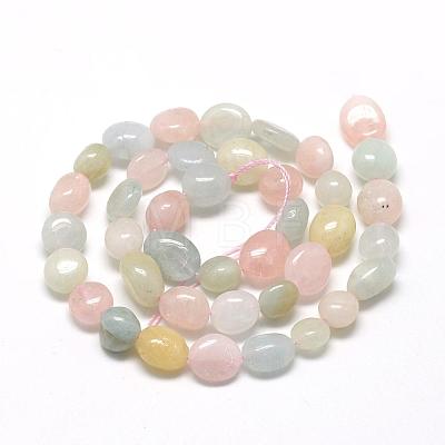Natural Morganite Beads Strands G-R445-6x8-28-1