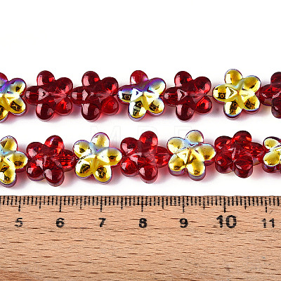 Transparency Electroplate Glass Beads Strands GLAA-T023-38A-02-1