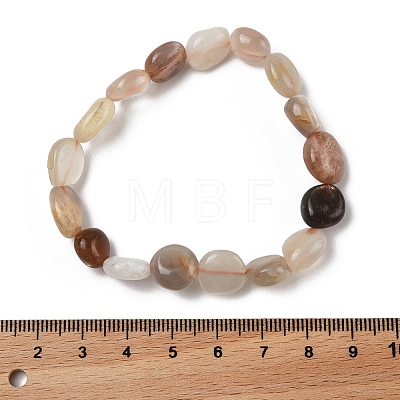 Natural Multi-Moonstone Stretch Beaded Bracelets X-BJEW-K213-C14-1