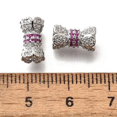Brass Micro Pave Cubic Zirconia Beads KK-M318-22P-1