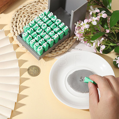 Plastic Uppercase Letter Clay Stamp Sets DIY-WH0591-269B-1