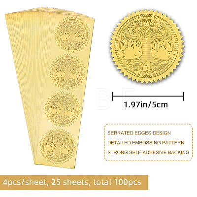 Self Adhesive Gold Foil Embossed Stickers DIY-WH0211-114-1