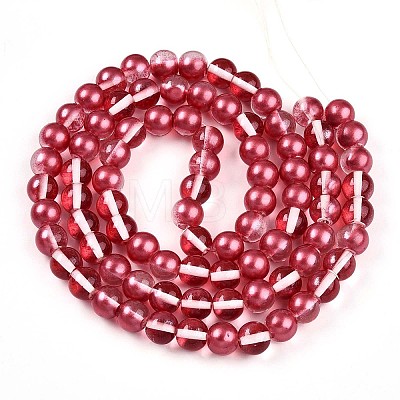 Baking Paint Transparent Glass Beads X1-DGLA-N011-10mm-06-1