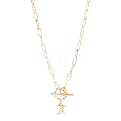 304 Stainless Steel Letter Pendant Necklaces NJEW-LP0001-52X-G-1