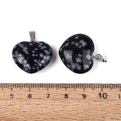 Natural Snowflake Obsidian Pendants G-N362-05P-01-1