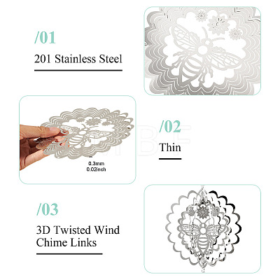 201 Stainless Steel Connector Charms/Links STAS-TA0006-03-1