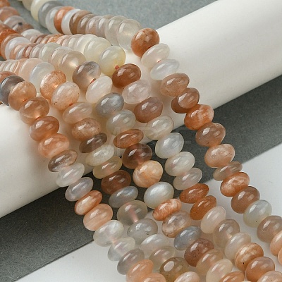 Natural Multi-Moonstone Beads Strands G-A092-F03-02-1