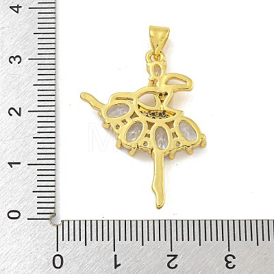 Rack Plating Brass Micro Pave Cubic Zirconia Pendants KK-G513-94G-1